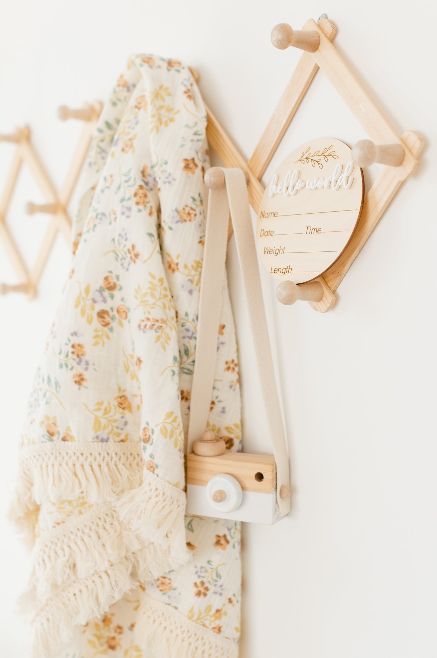 Boho Baby Muslin Swaddle Blanket with Fringe Edging